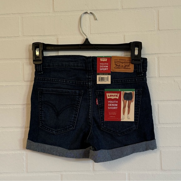 NWT Youth Denim Kids Girlfriend Dark Wash Shorts - Picture 7 of 9